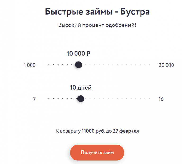 Бустра займ - быстрое одобрение заявки.